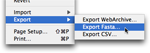 Image of Export Menu